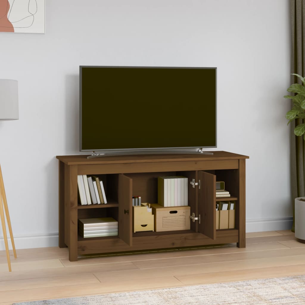 Meuble TV 103x36,5x52 cm en bois de pin massif