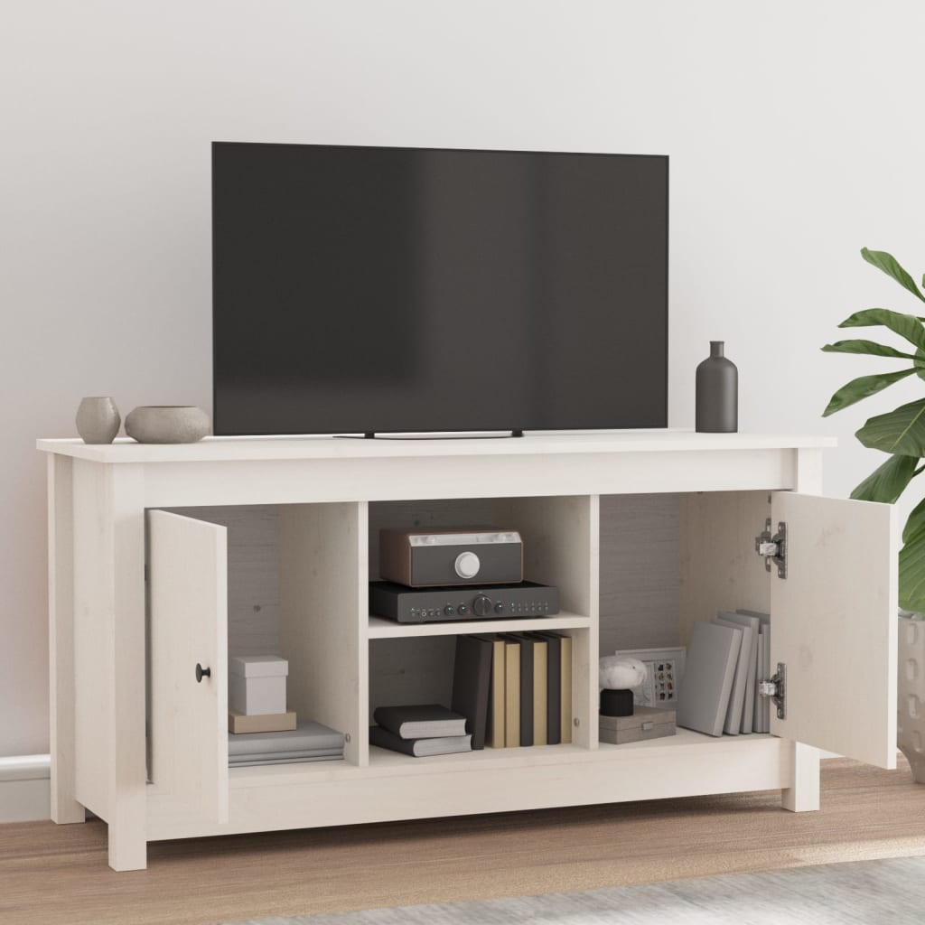 Meuble TV 103x36,5x52 cm en bois de pin massif