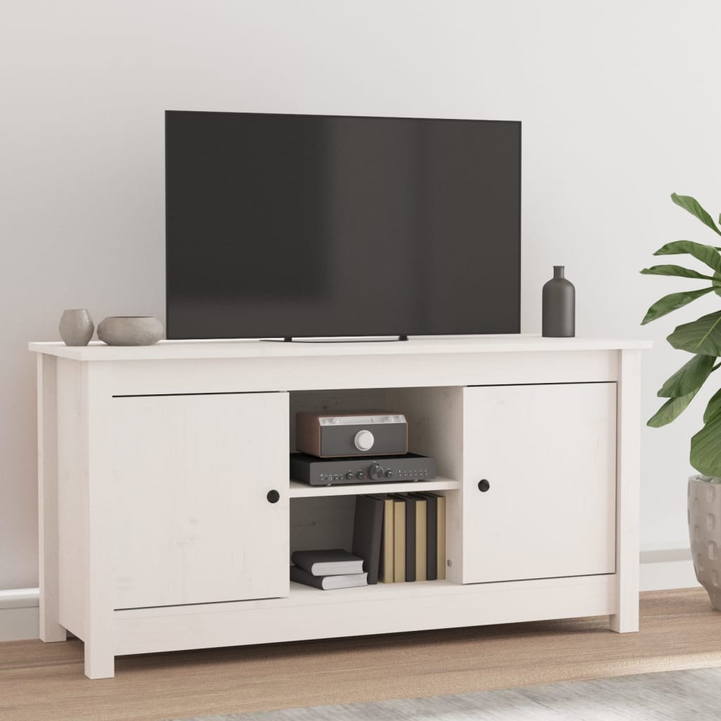 Meuble TV 103x36,5x52 cm en bois de pin massif