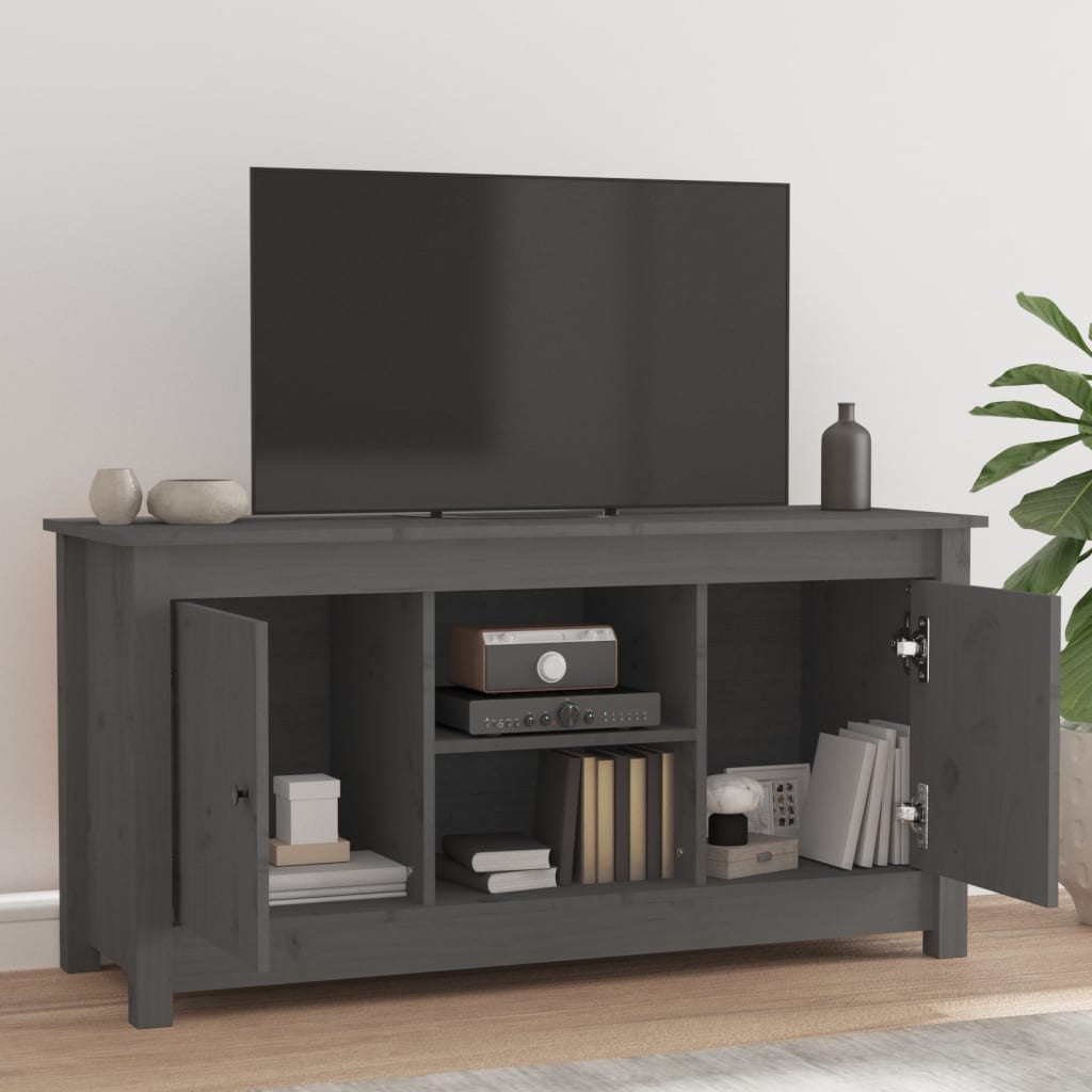 Meuble TV 103x36,5x52 cm en bois de pin massif