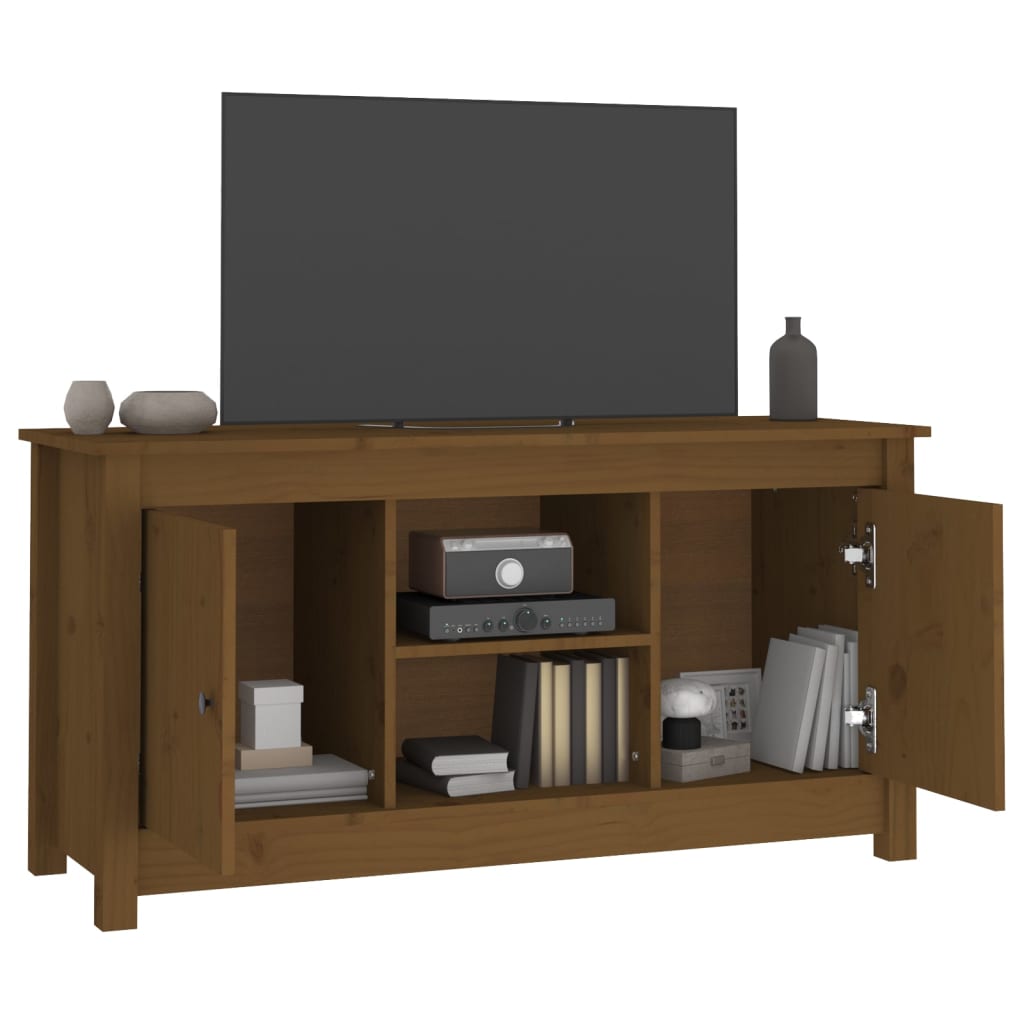 Meuble TV 103x36,5x52 cm en bois de pin massif