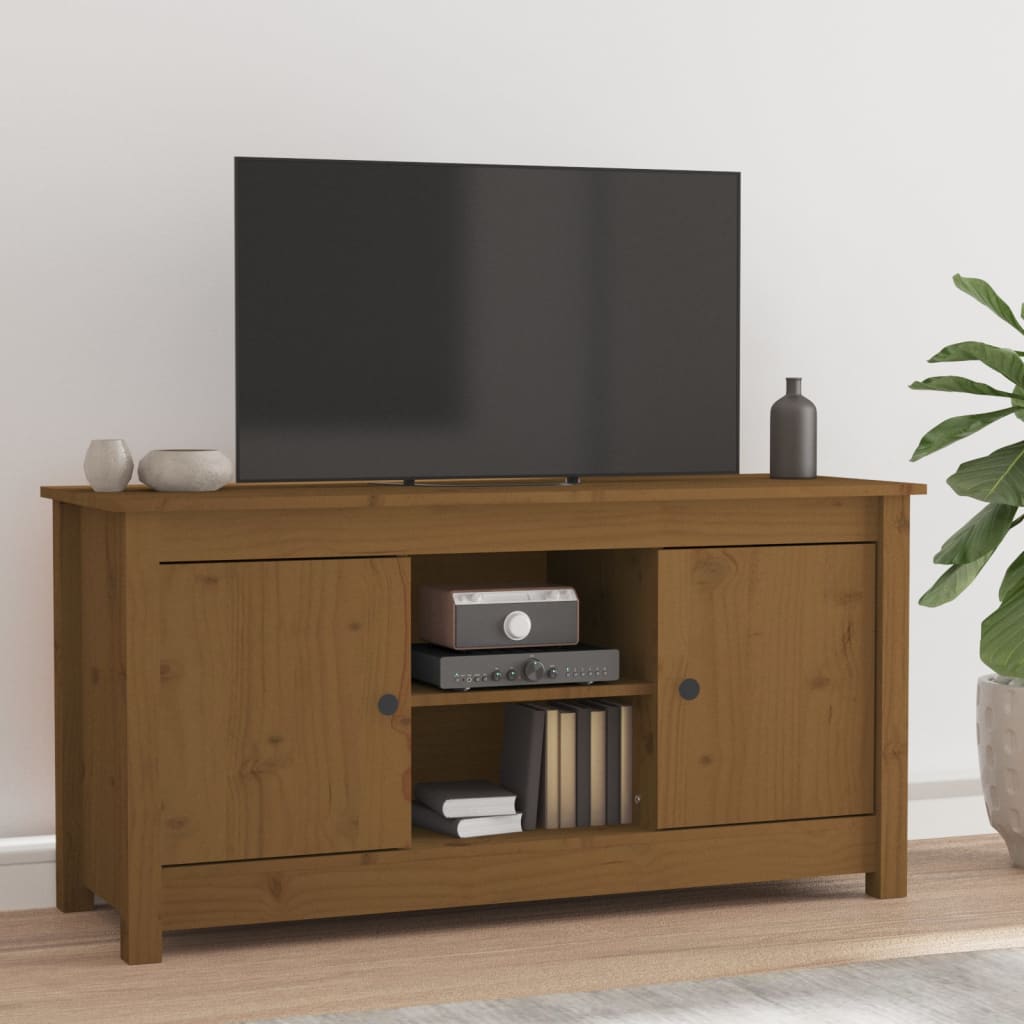 Meuble TV 103x36,5x52 cm en bois de pin massif