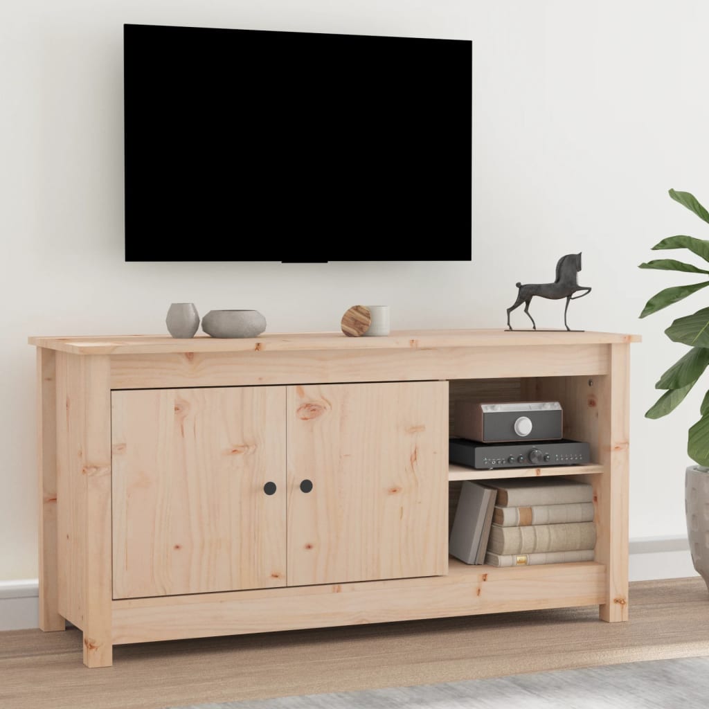 Meuble TV 103x36,5x52 cm en bois de pin massif