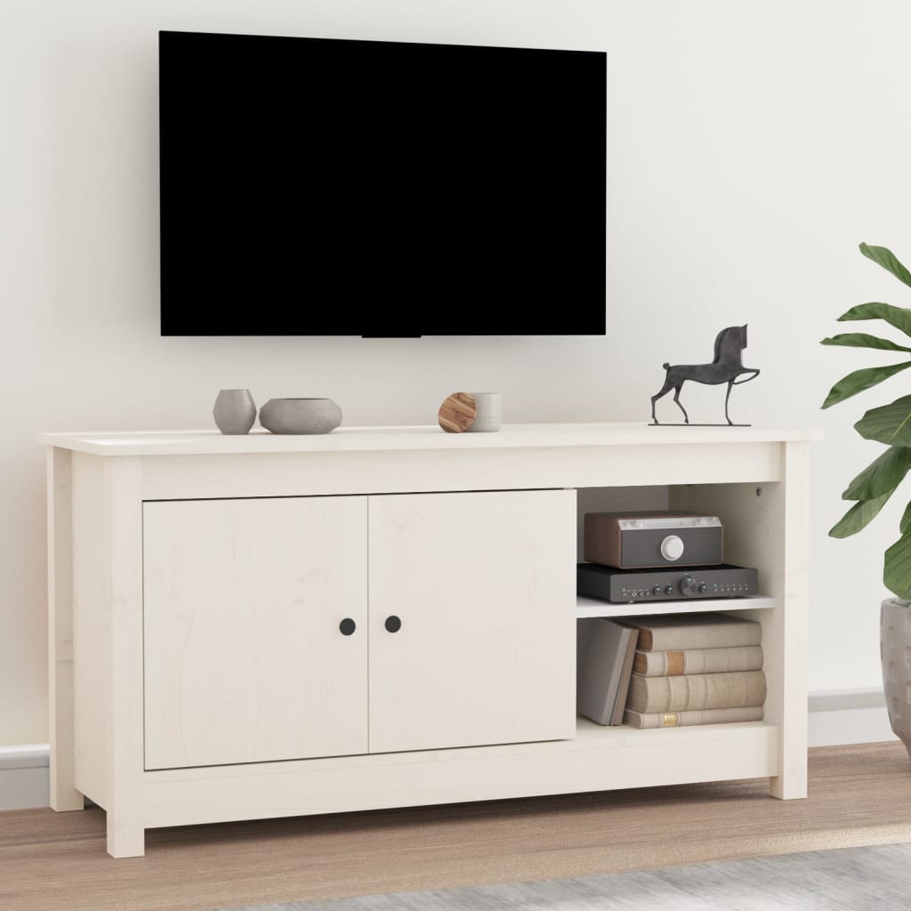 Meuble TV 103x36,5x52 cm en bois de pin massif