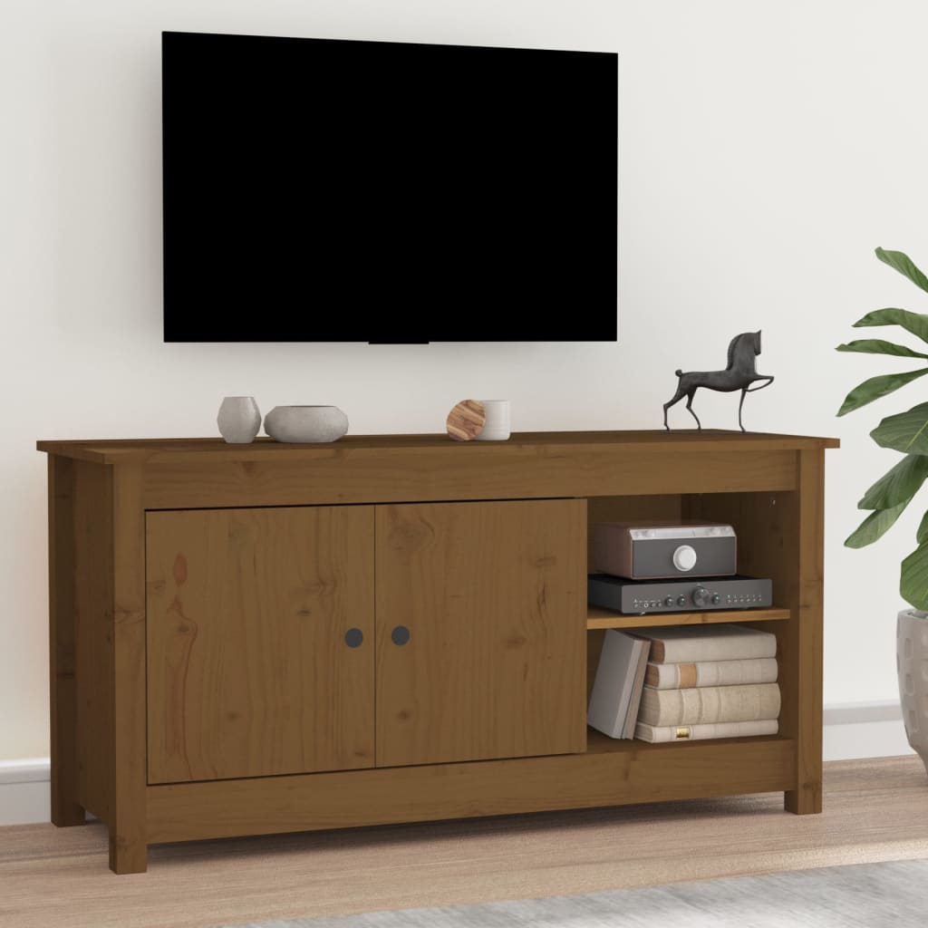 Meuble TV 103x36,5x52 cm en bois de pin massif