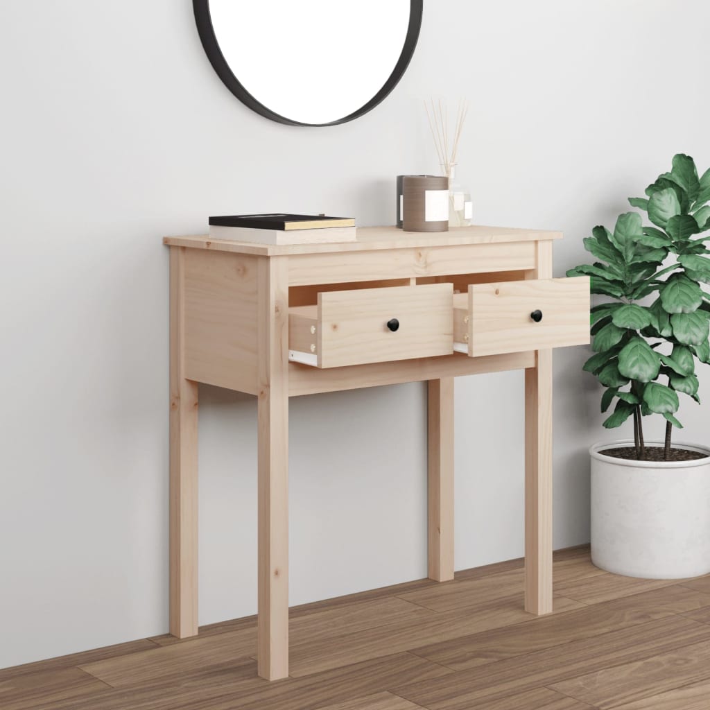 Table console 70x35x75 cm en bois de pin massif