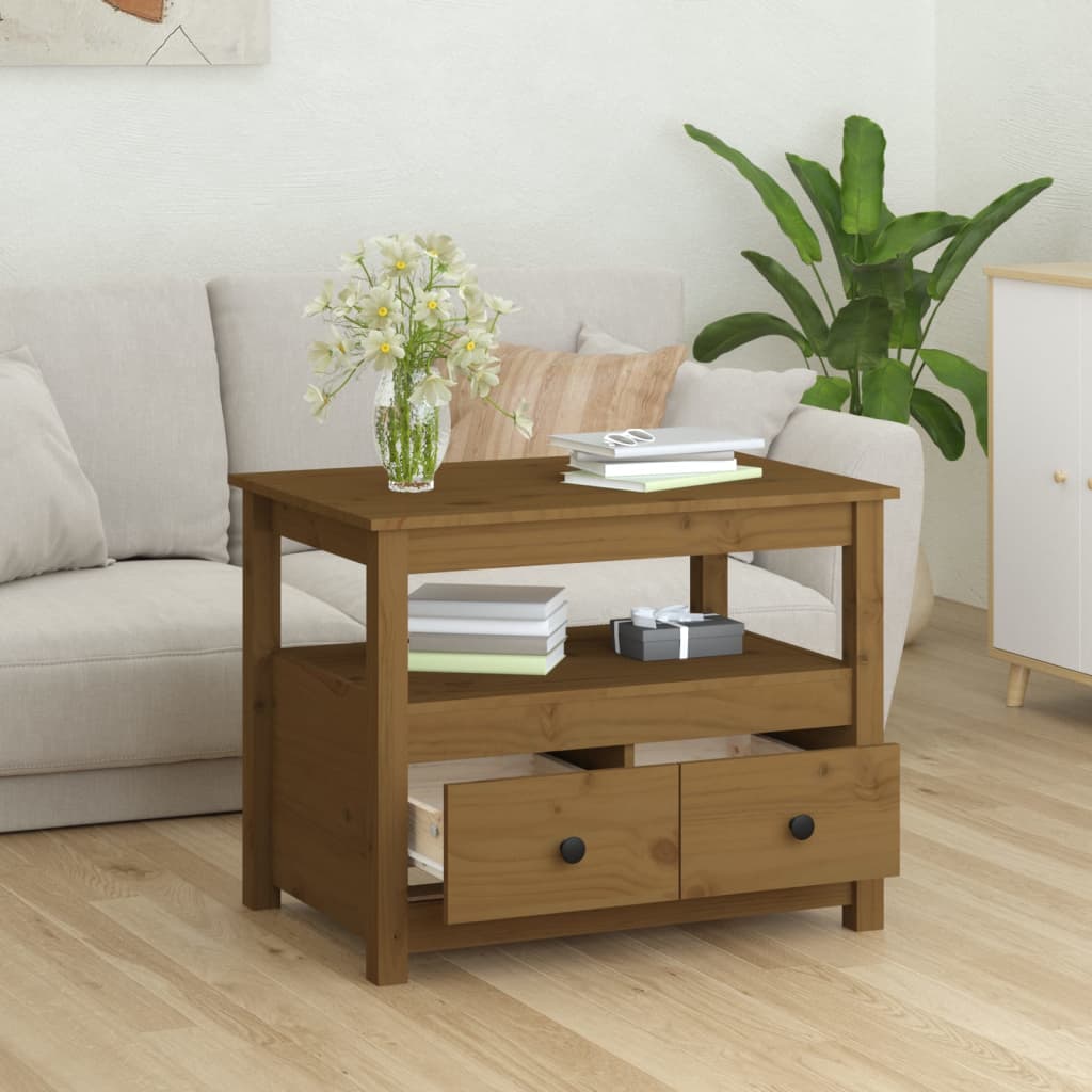 Table basse 71x49x55 cm en bois de pin massif