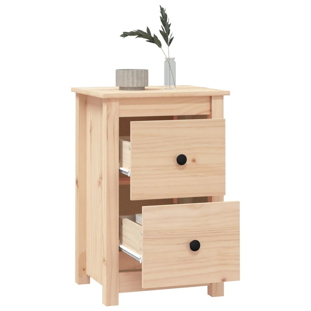 Tables de chevet 2 pcs 40x35x61,5 cm en bois de pin massif