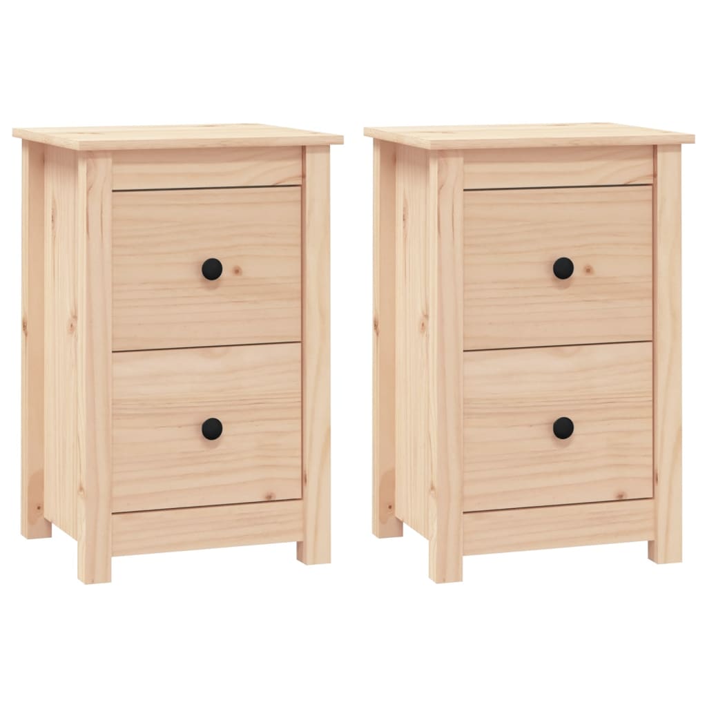 Tables de chevet 2 pcs 40x35x61,5 cm en bois de pin massif