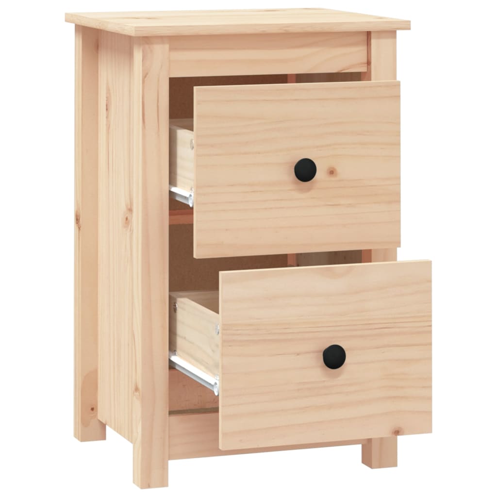 Tables de chevet 2 pcs 40x35x61,5 cm en bois de pin massif