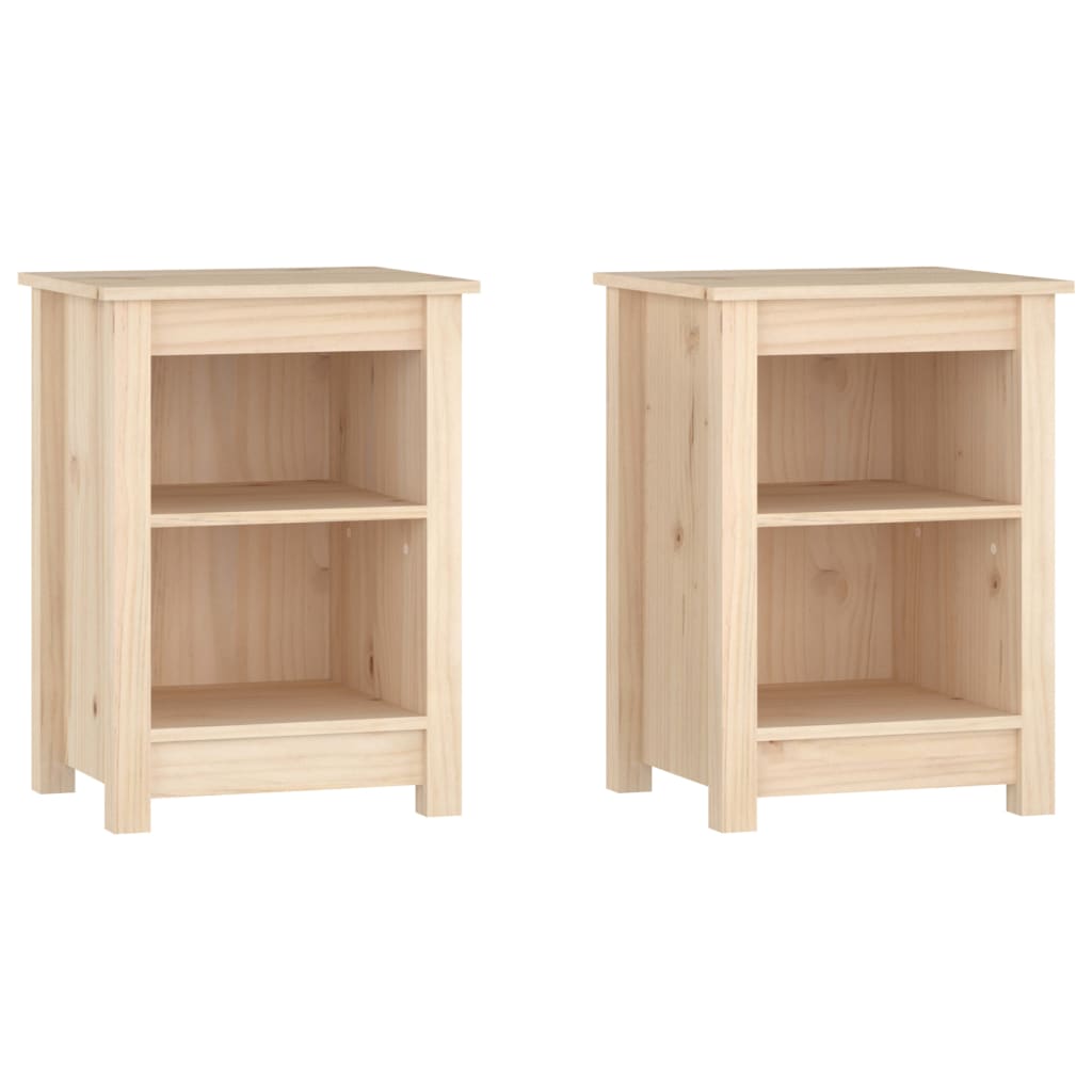 Tables de chevet 2 pcs 40x35x55 cm en bois de pin massif