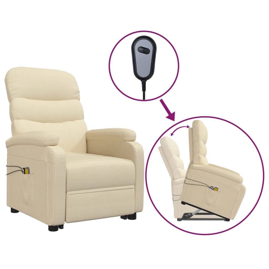 Fauteuil de massage debout, tissu couleur crème