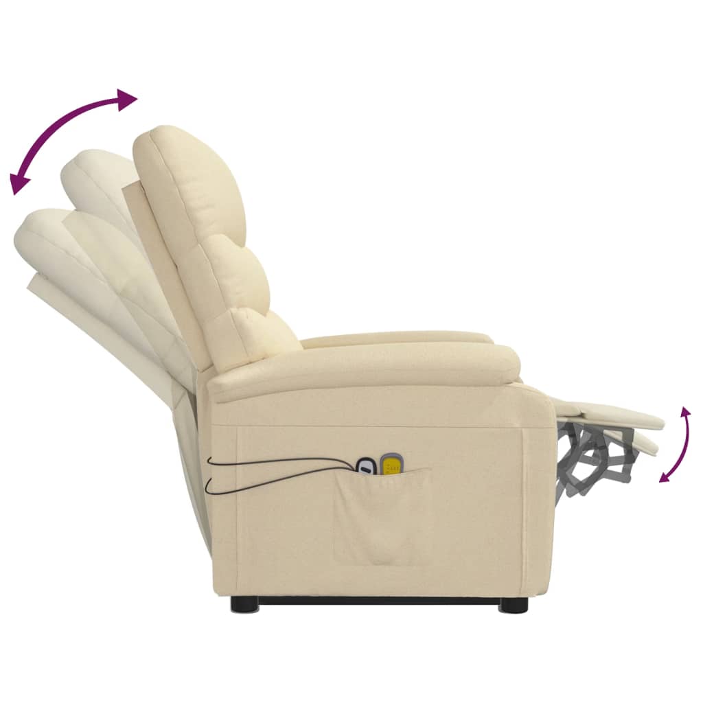 Fauteuil de massage debout, tissu couleur crème