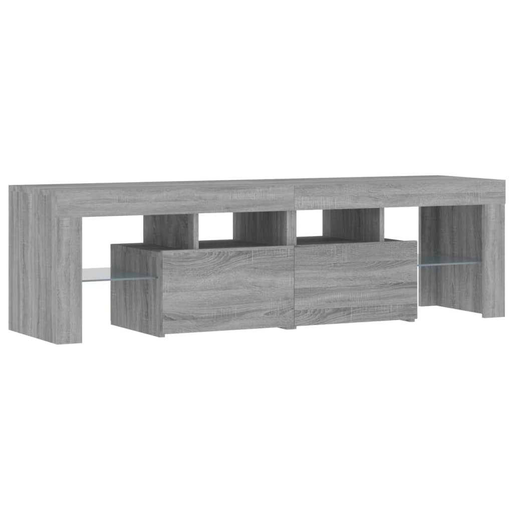 Tv-meubel met LED 140x36,5x40 cm bewerkt hout oud hout