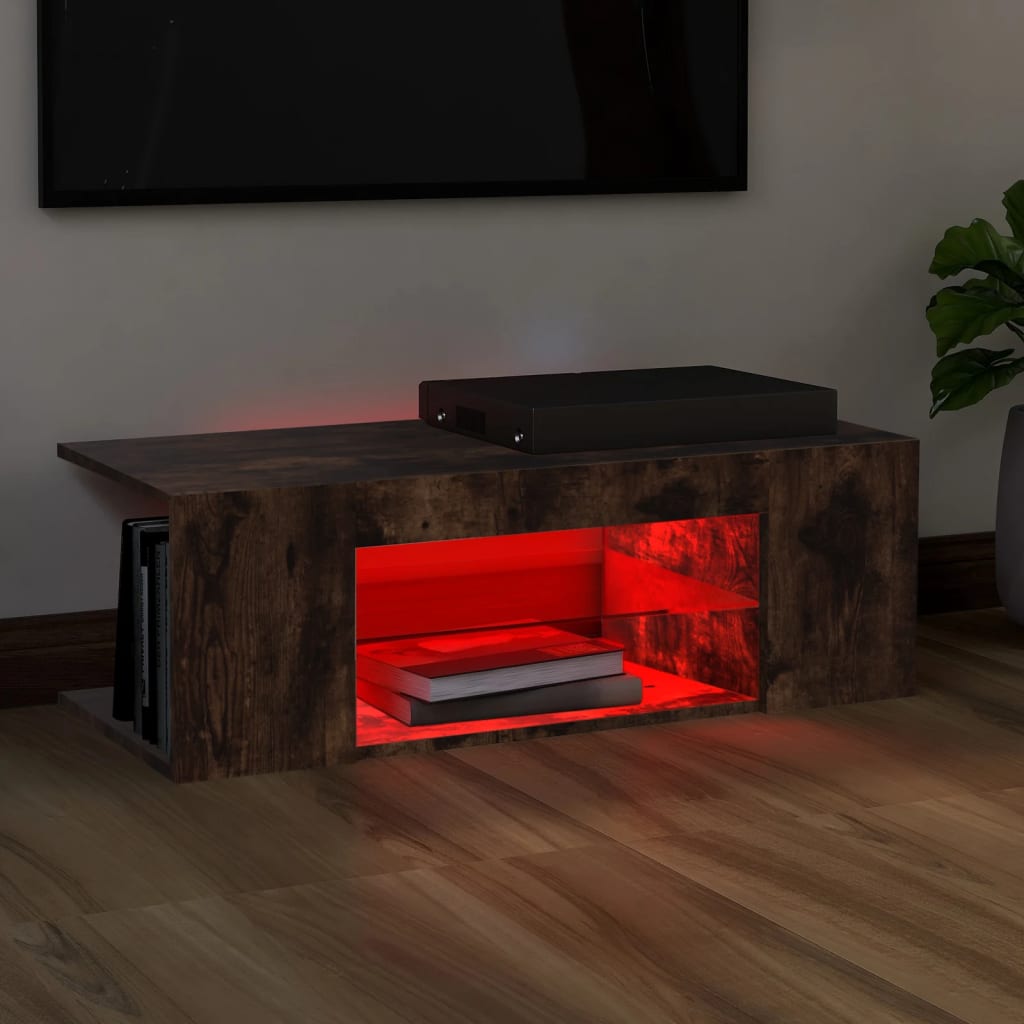 Meuble TV avec éclairage LED 90x39x30 cm