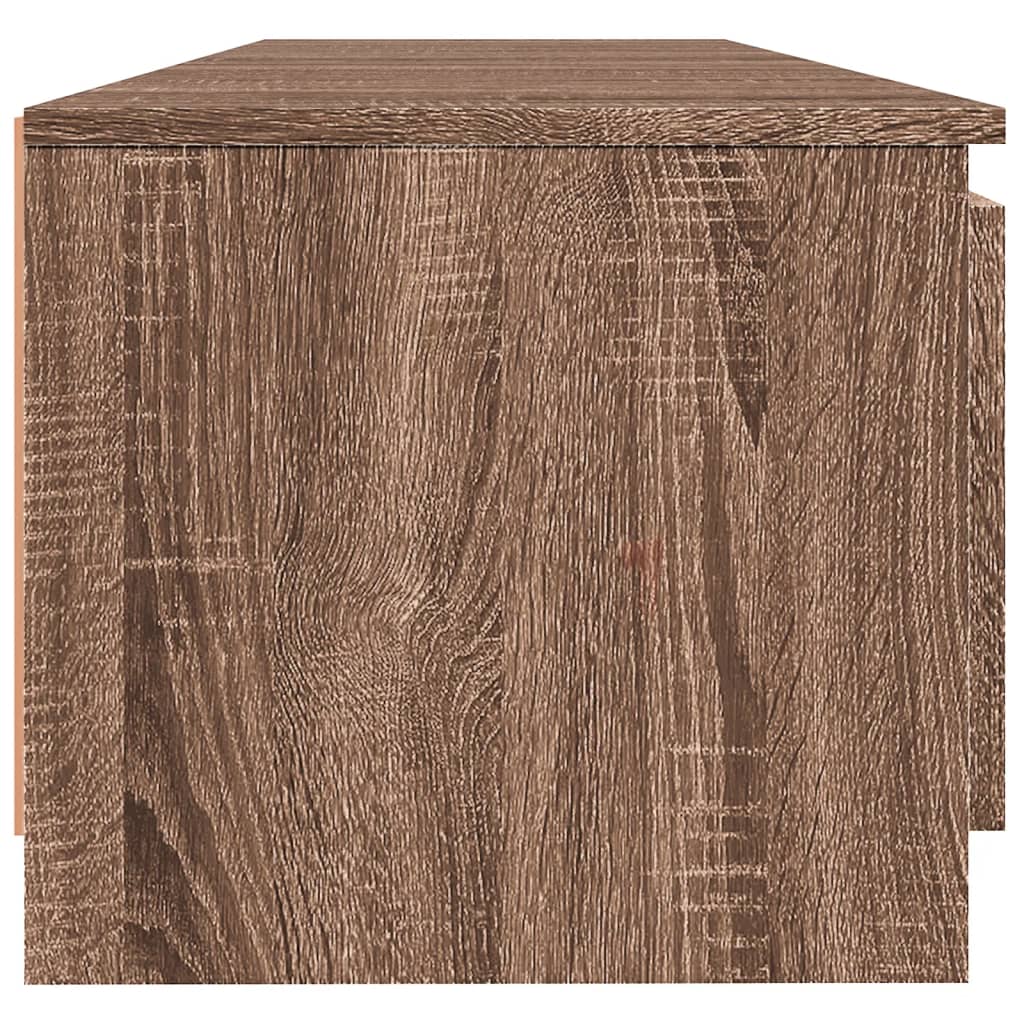 Tv-meubel met LED 140x40x35,5 cm bewerkt hout oud houtkleurig