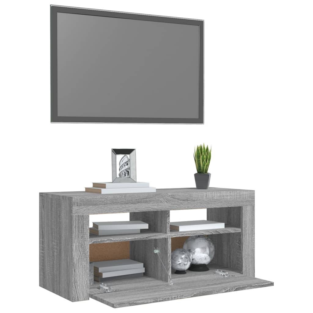 Tv-meubel met LED-verlichting 90x35x40 cm