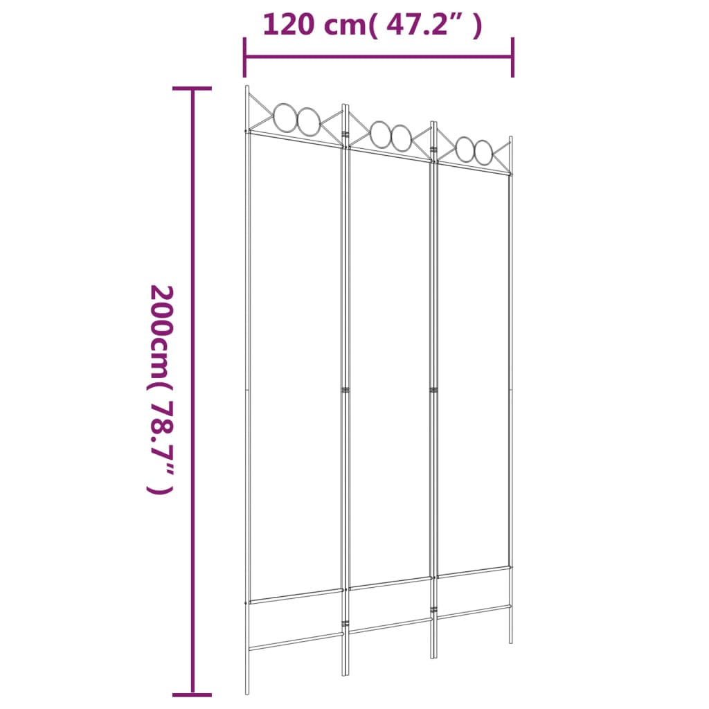 Kamerscherm met 6 panelen 240x200 cm stof