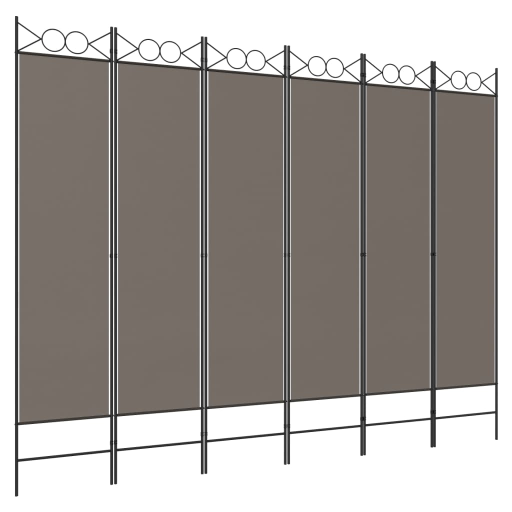 Kamerscherm met 6 panelen 240x220 cm stof antracietkleurig