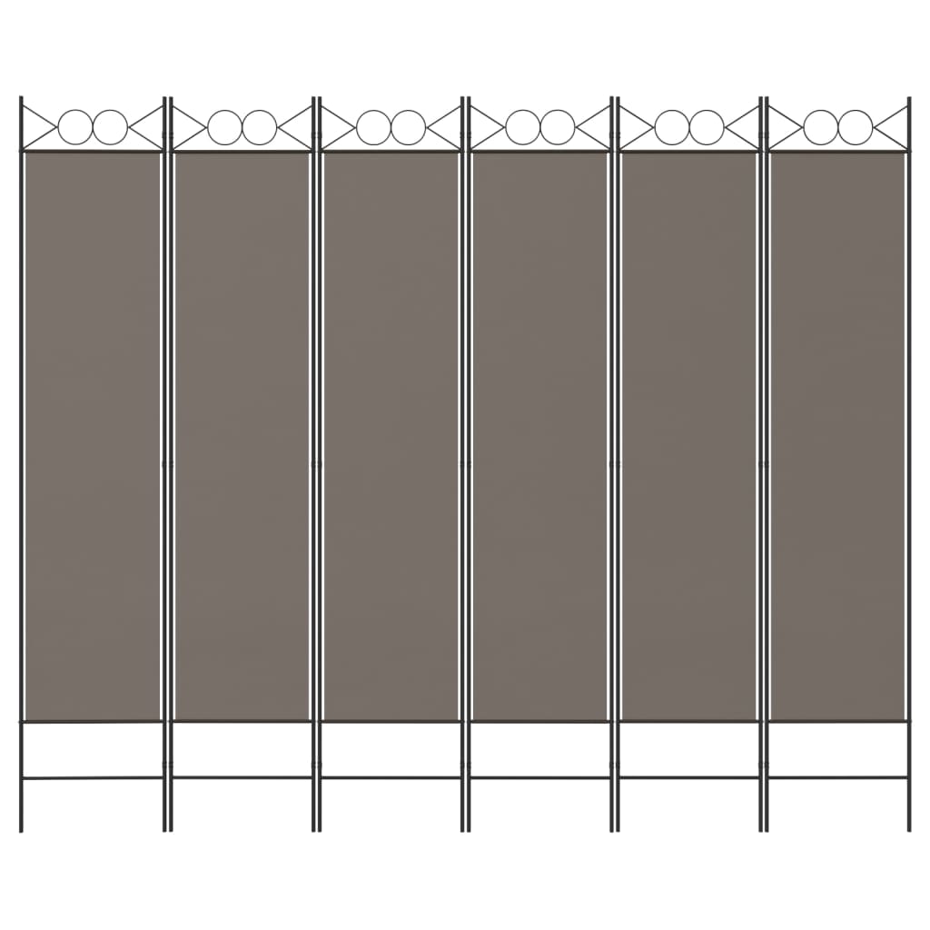 Kamerscherm met 6 panelen 240x220 cm stof antracietkleurig