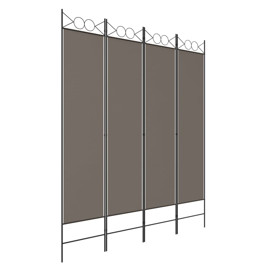 Kamerscherm met 6 panelen 240x220 cm stof antracietkleurig