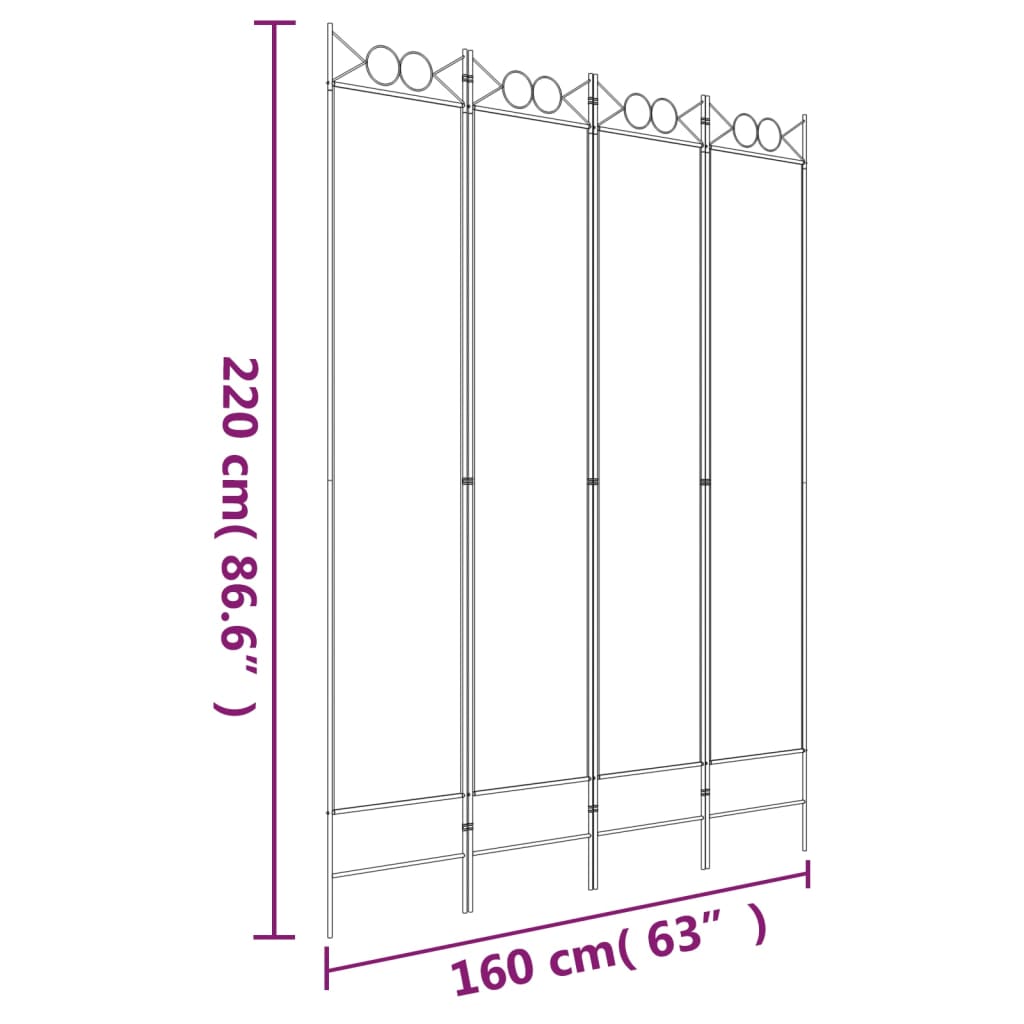 Kamerscherm met 6 panelen 240x220 cm stof antracietkleurig