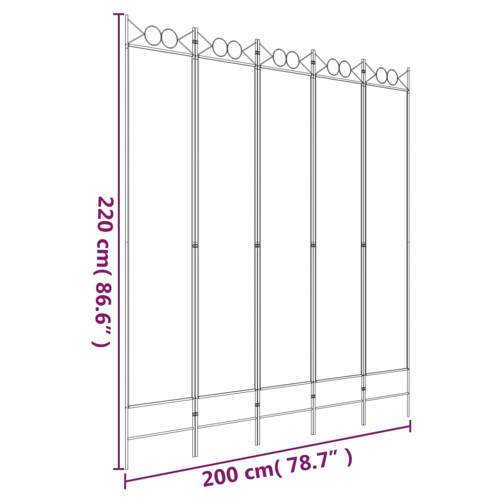 Kamerscherm met 6 panelen 240x220 cm stof antracietkleurig