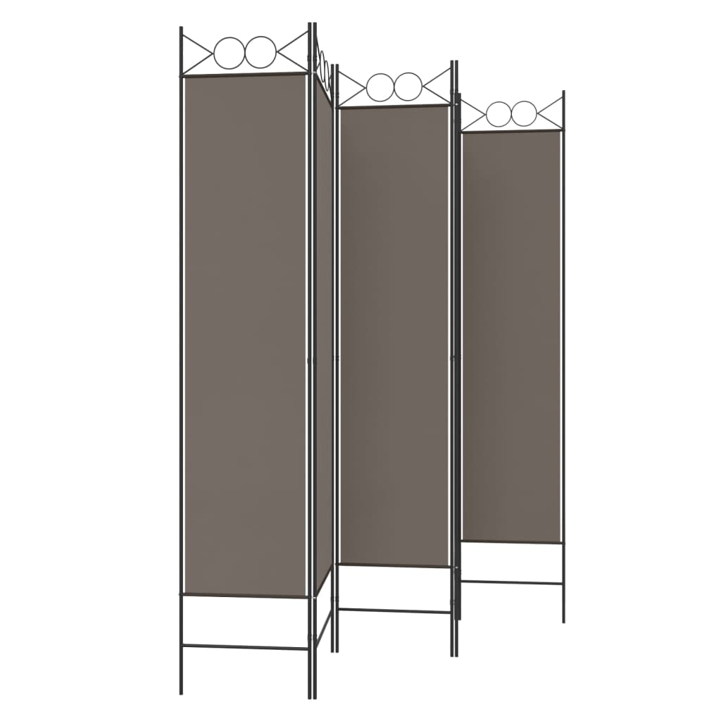 Kamerscherm met 6 panelen 240x220 cm stof antracietkleurig