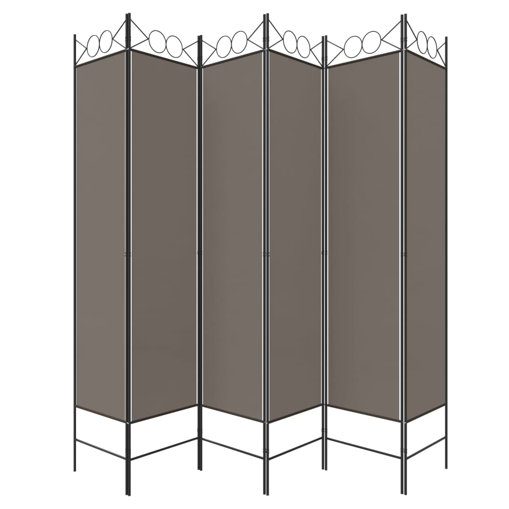 Kamerscherm met 6 panelen 240x220 cm stof antracietkleurig