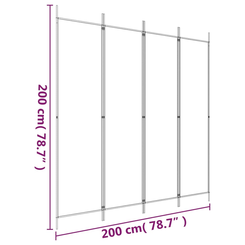 Kamerscherm met 6 panelen 300x200 cm stof