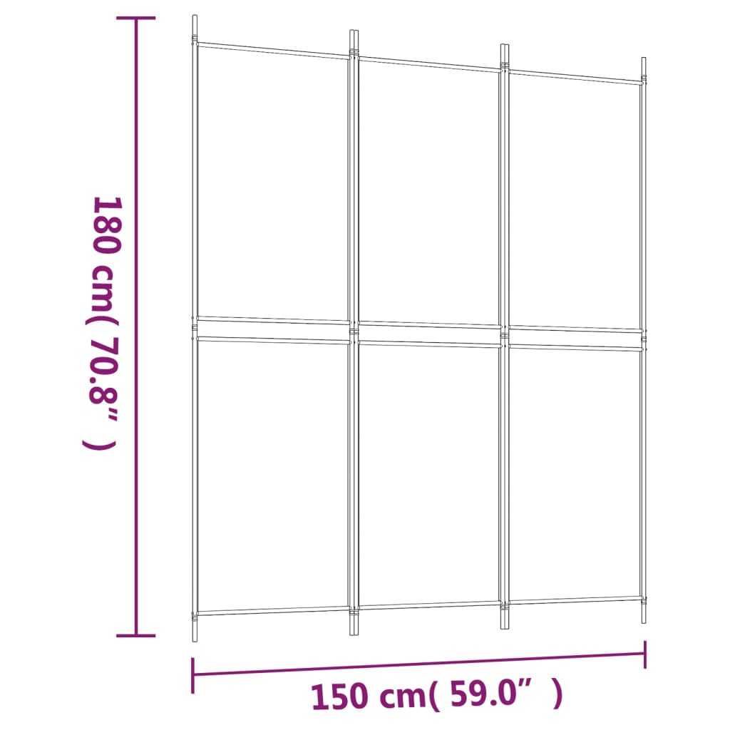 Kamerscherm met 5 panelen 250x200 cm stof