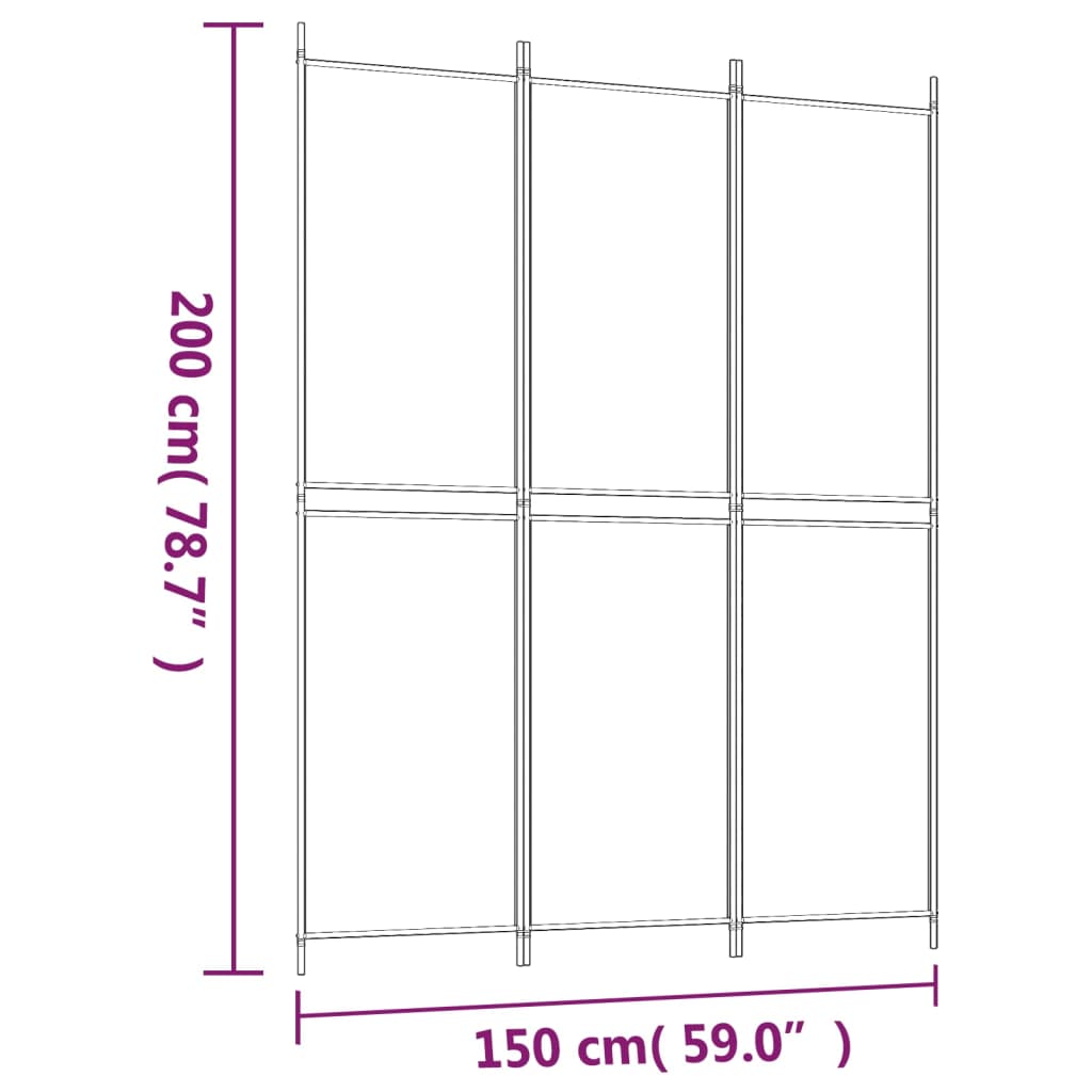 Kamerscherm met 5 panelen 250x200 cm stof