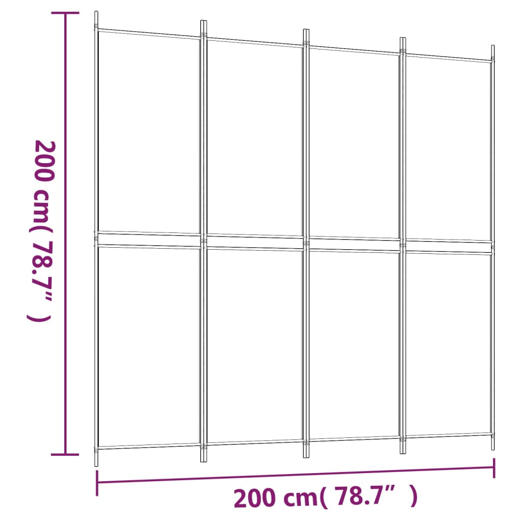 Kamerscherm met 5 panelen 250x200 cm stof