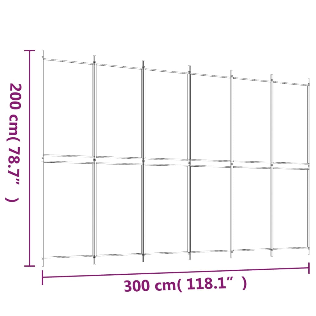 Kamerscherm met 5 panelen 250x200 cm stof