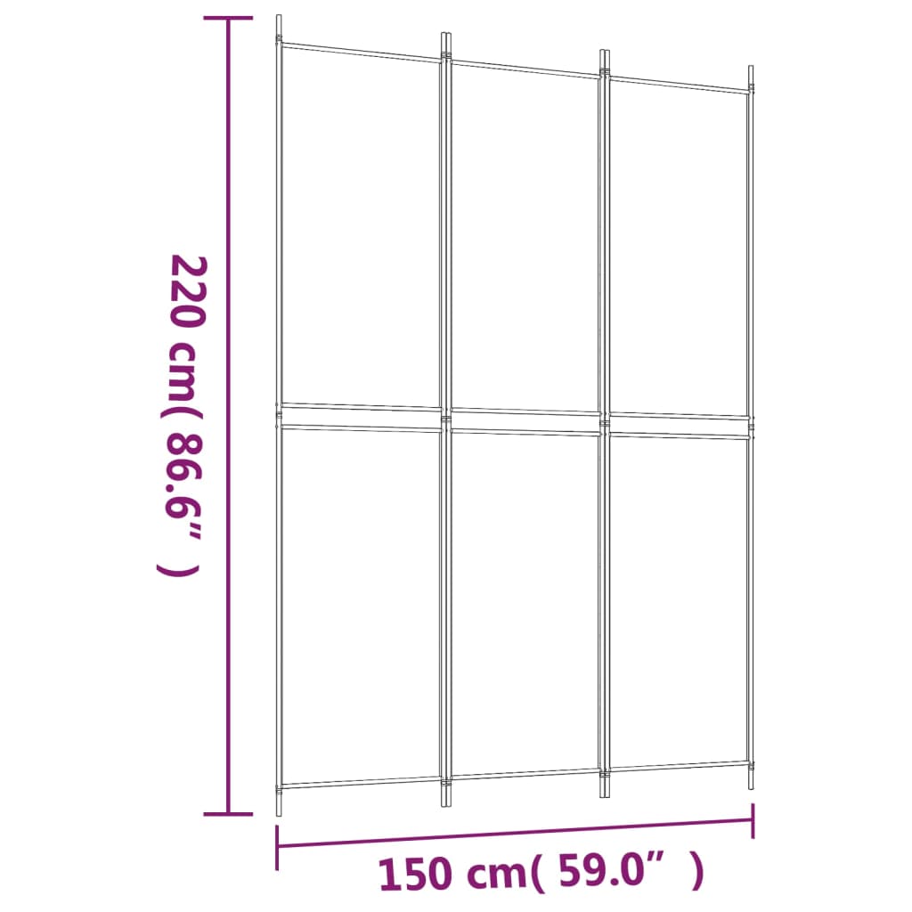 Kamerscherm met 5 panelen 250x200 cm stof