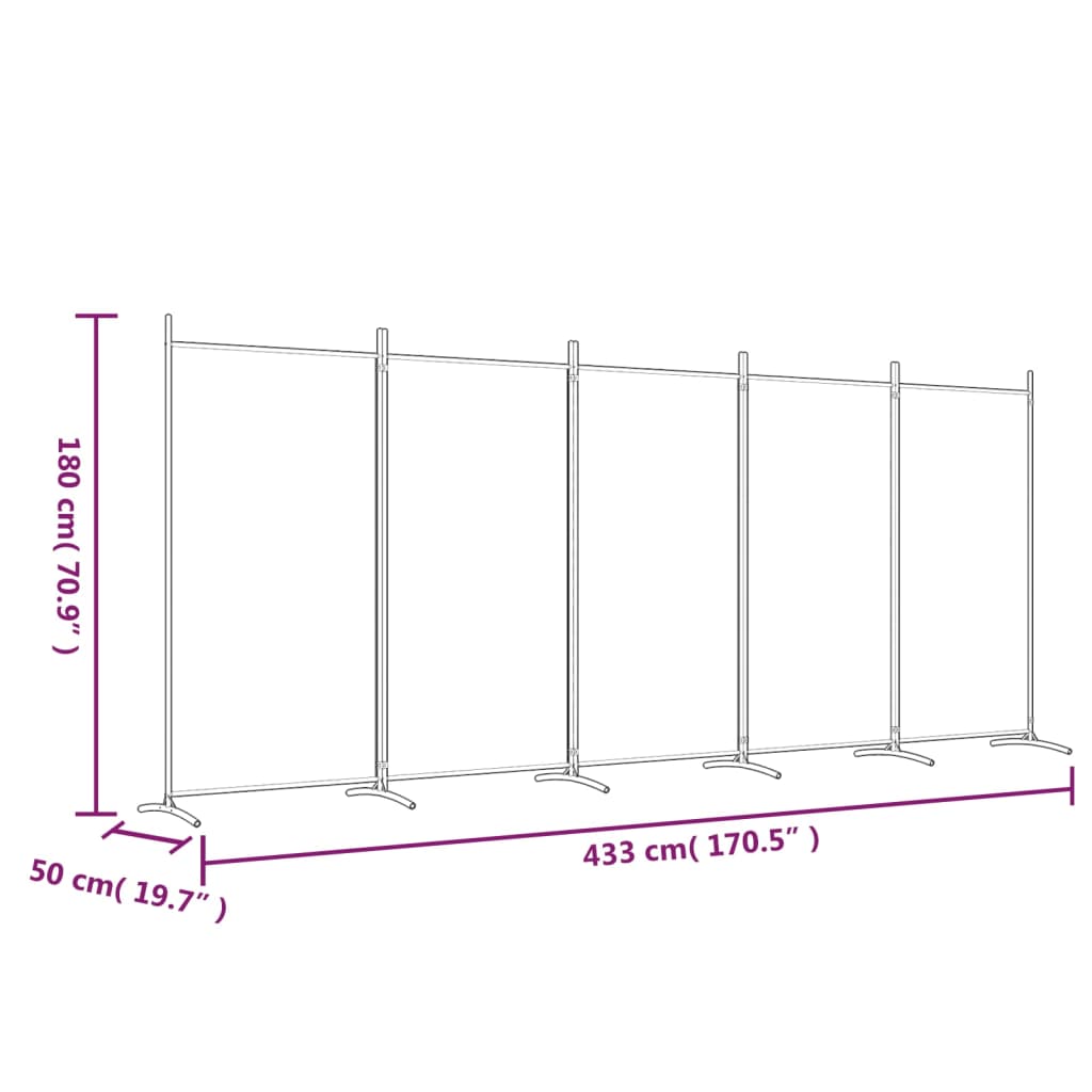 Kamerscherm met 2 panelen 175x180 cm stof