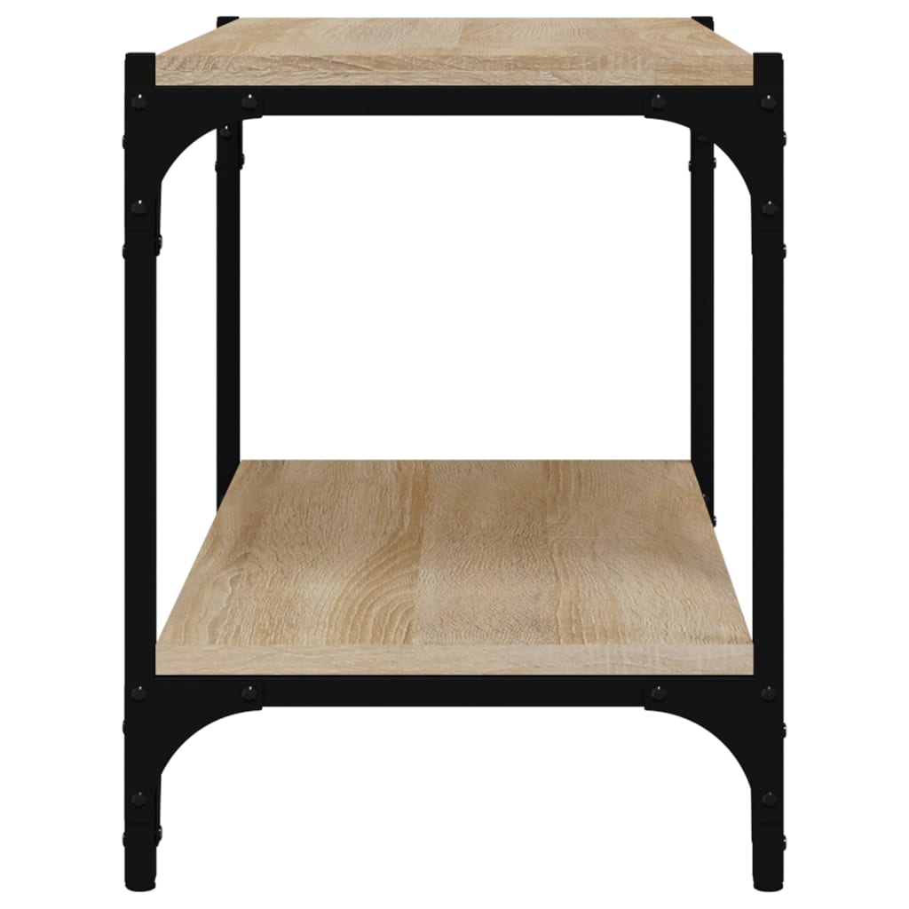 Tv-meubel 100x33x41 cm bewerkt hout en staal