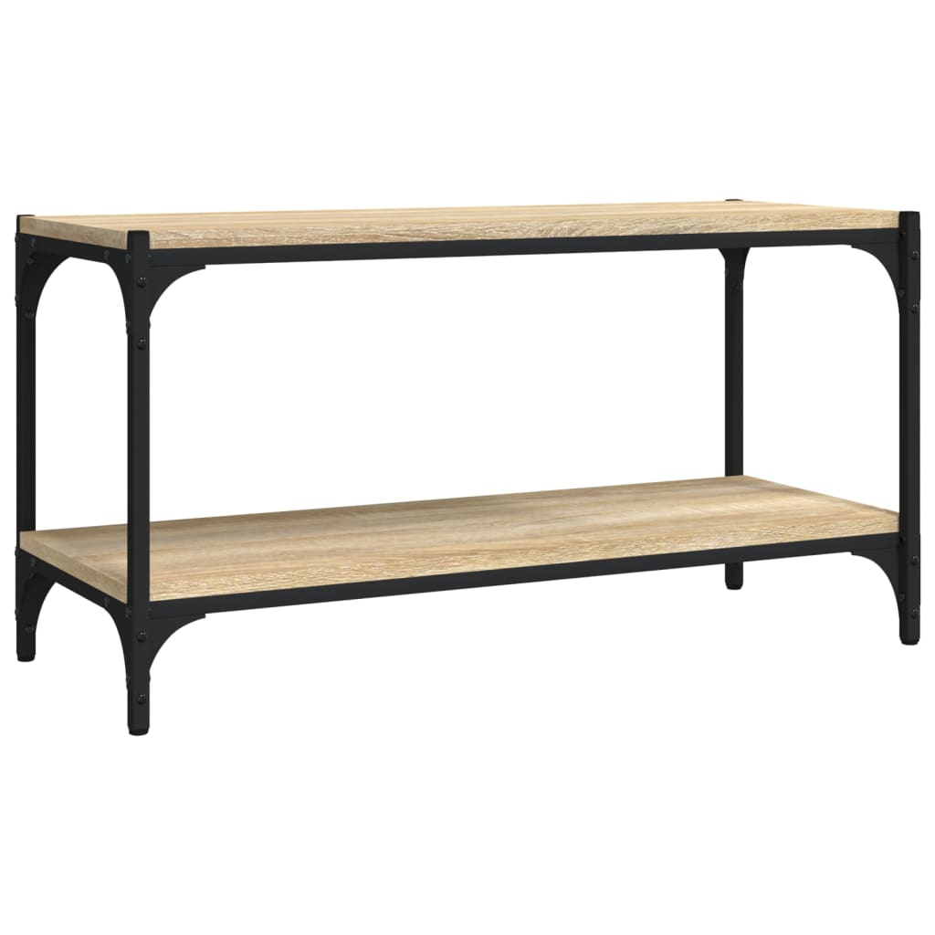 Tv-meubel 100x33x41 cm bewerkt hout en staal