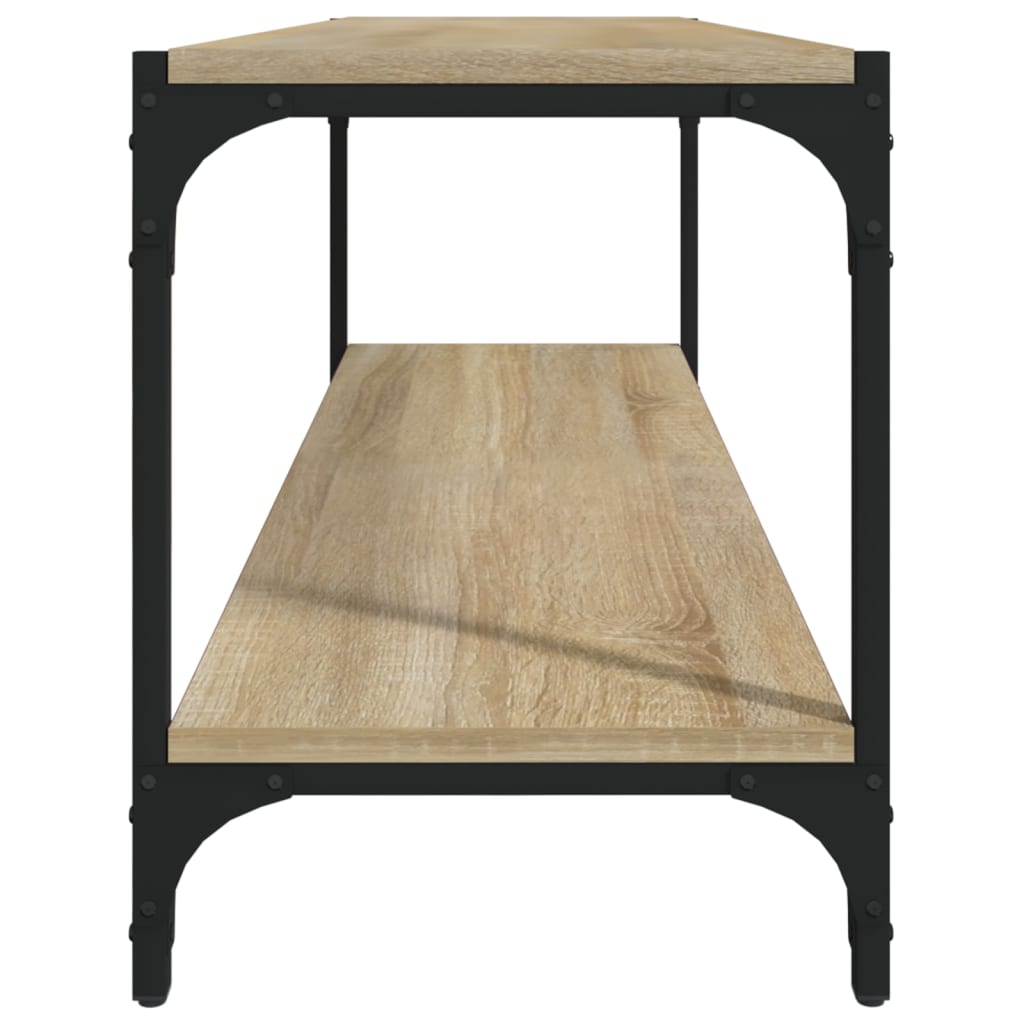 Tv-meubel 100x33x41 cm bewerkt hout en staal