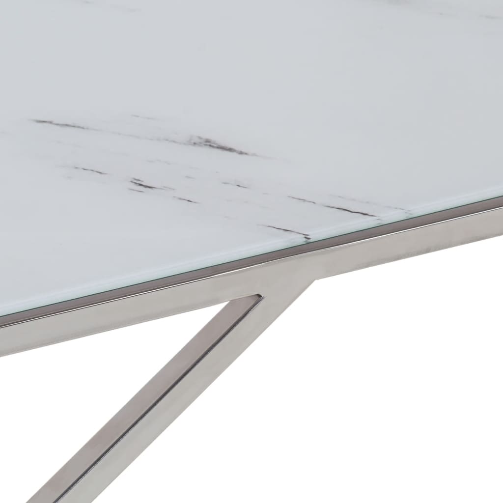 Table basse en acier inoxydable bois recyclé couleur argent