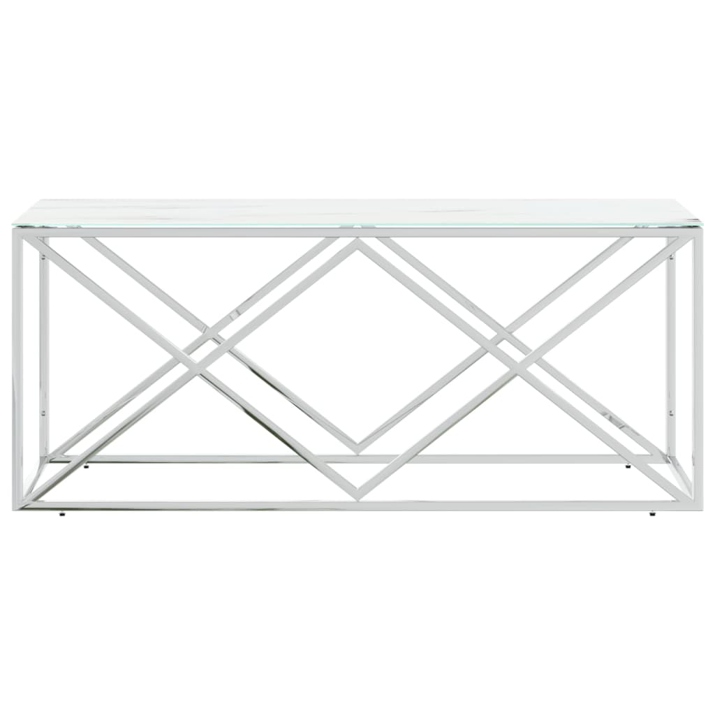 Table basse en acier inoxydable et bois de récupération massif