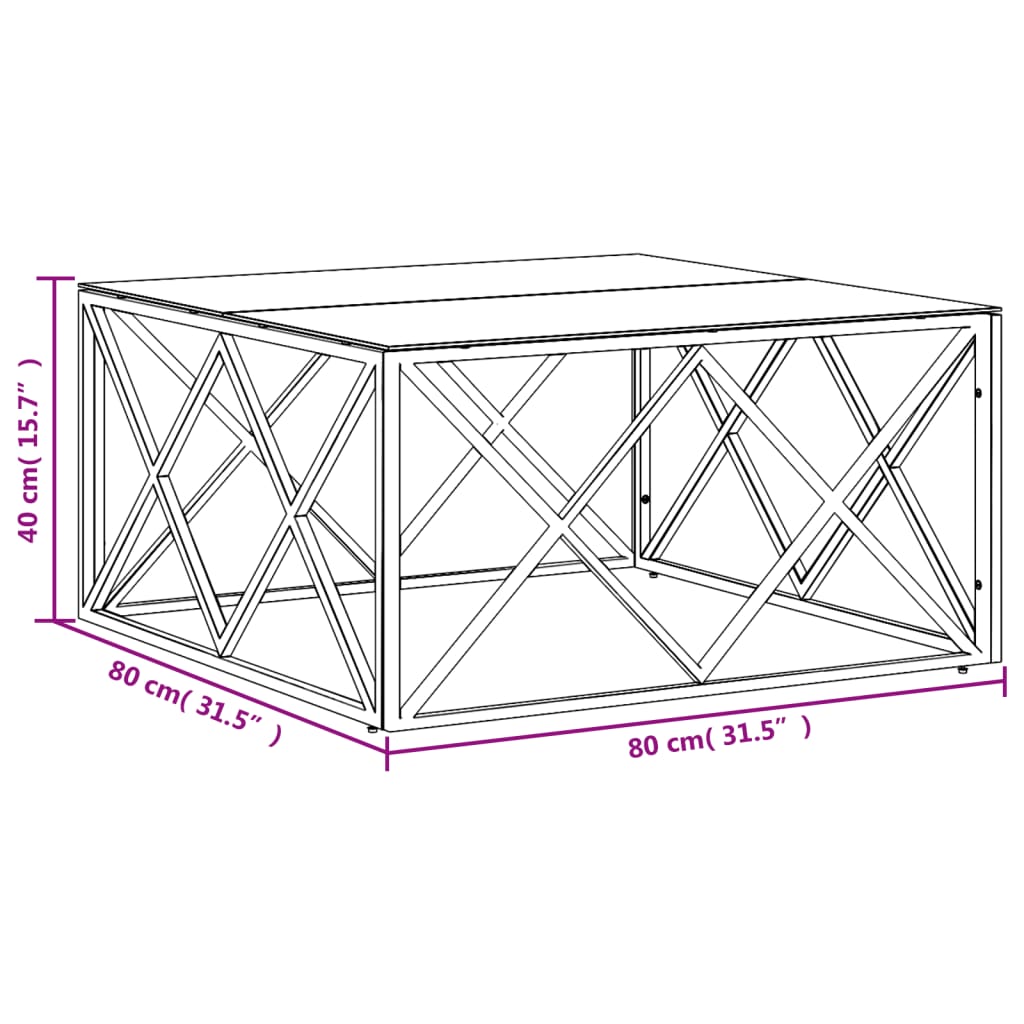 Table basse en acier inoxydable et bois de récupération massif