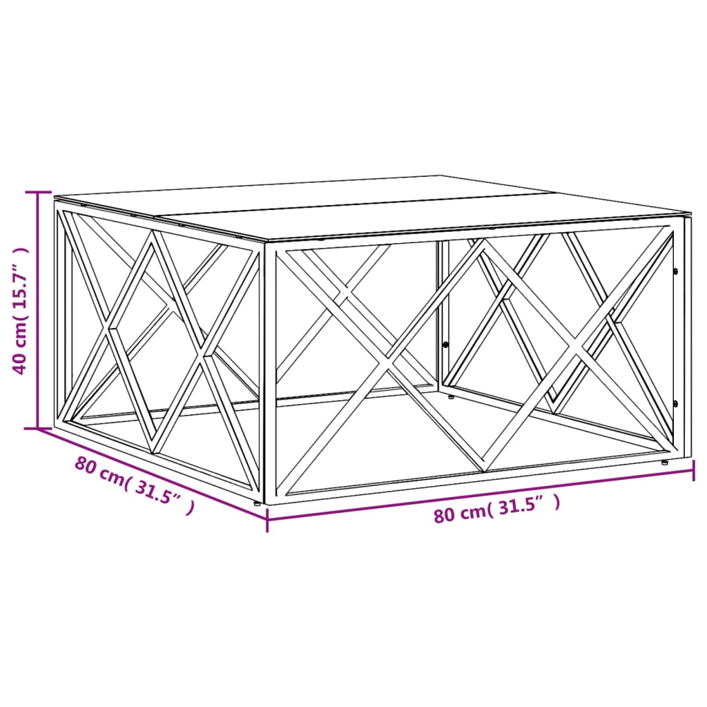 Table basse en acier inoxydable et bois de récupération massif