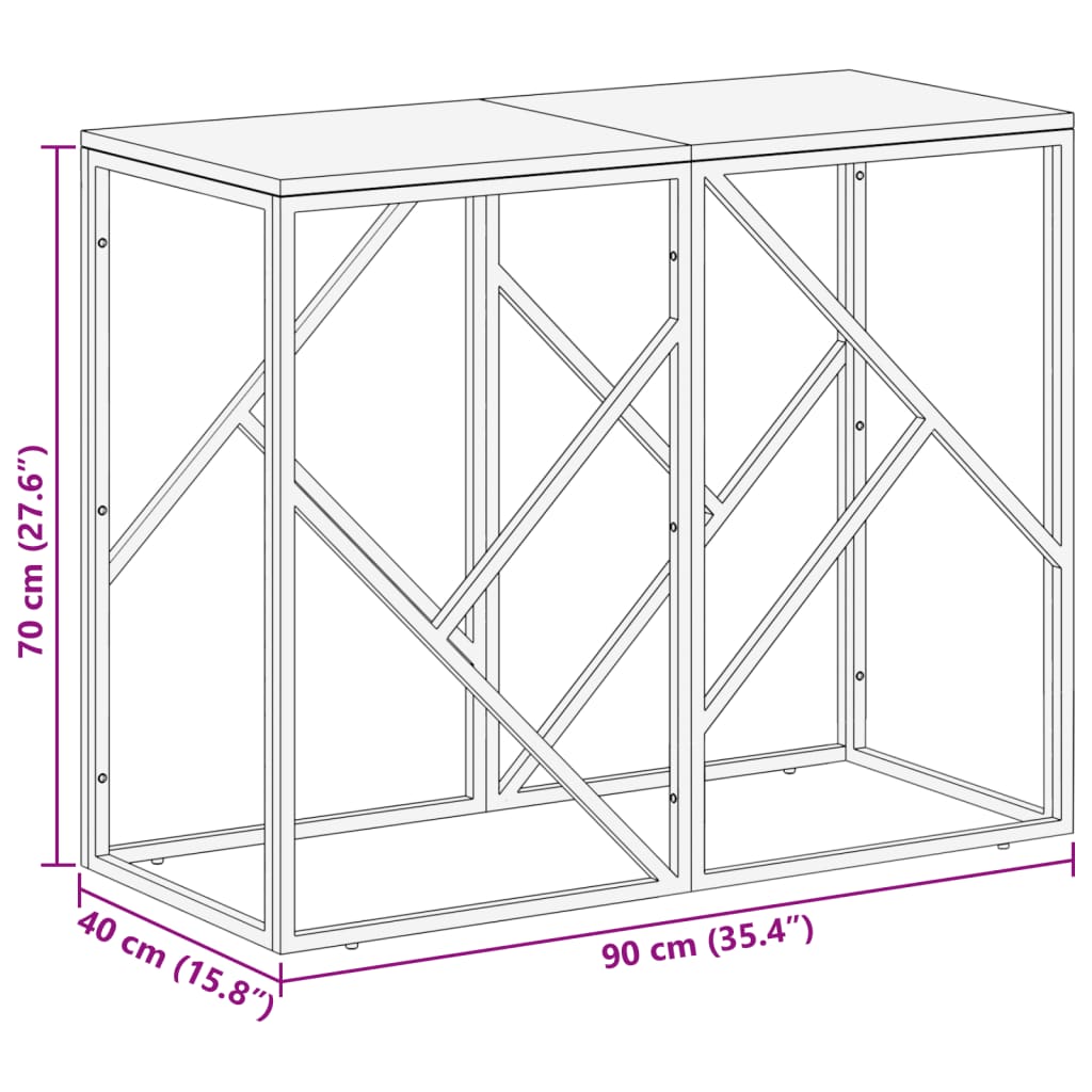 Wandtafel roestvrijstaal gehard glas