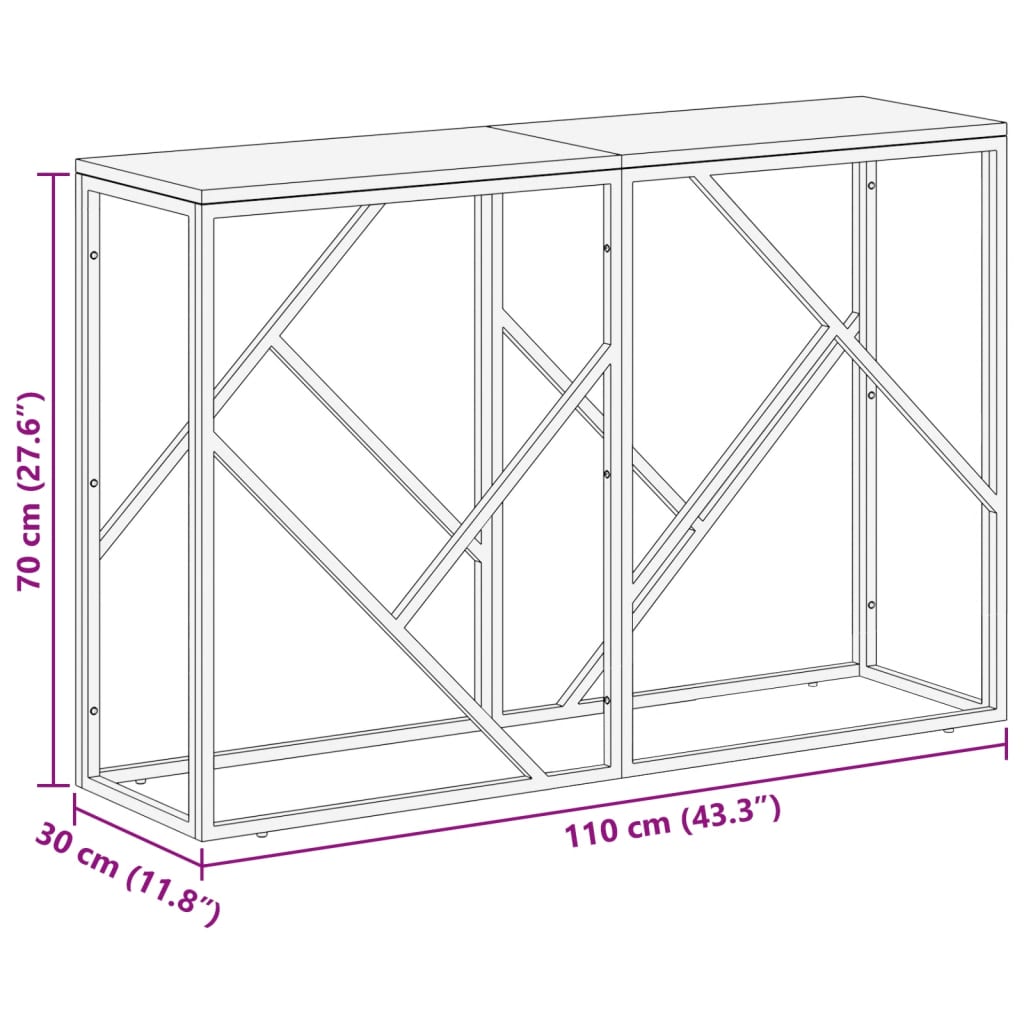 Wandtafel roestvrijstaal gehard glas goudkleurig