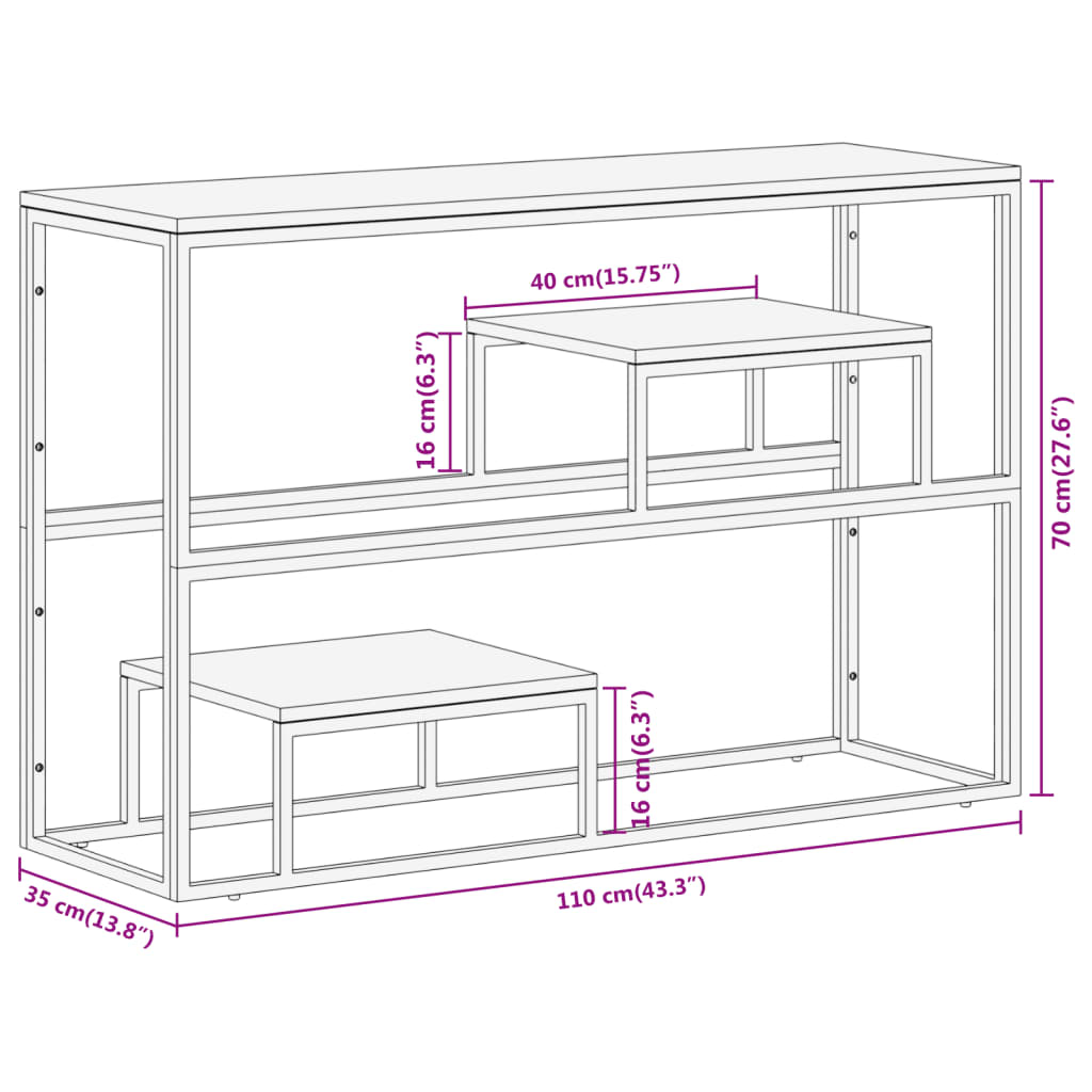 Wandtafel roestvrij staal massief bielshout zilverkleurig