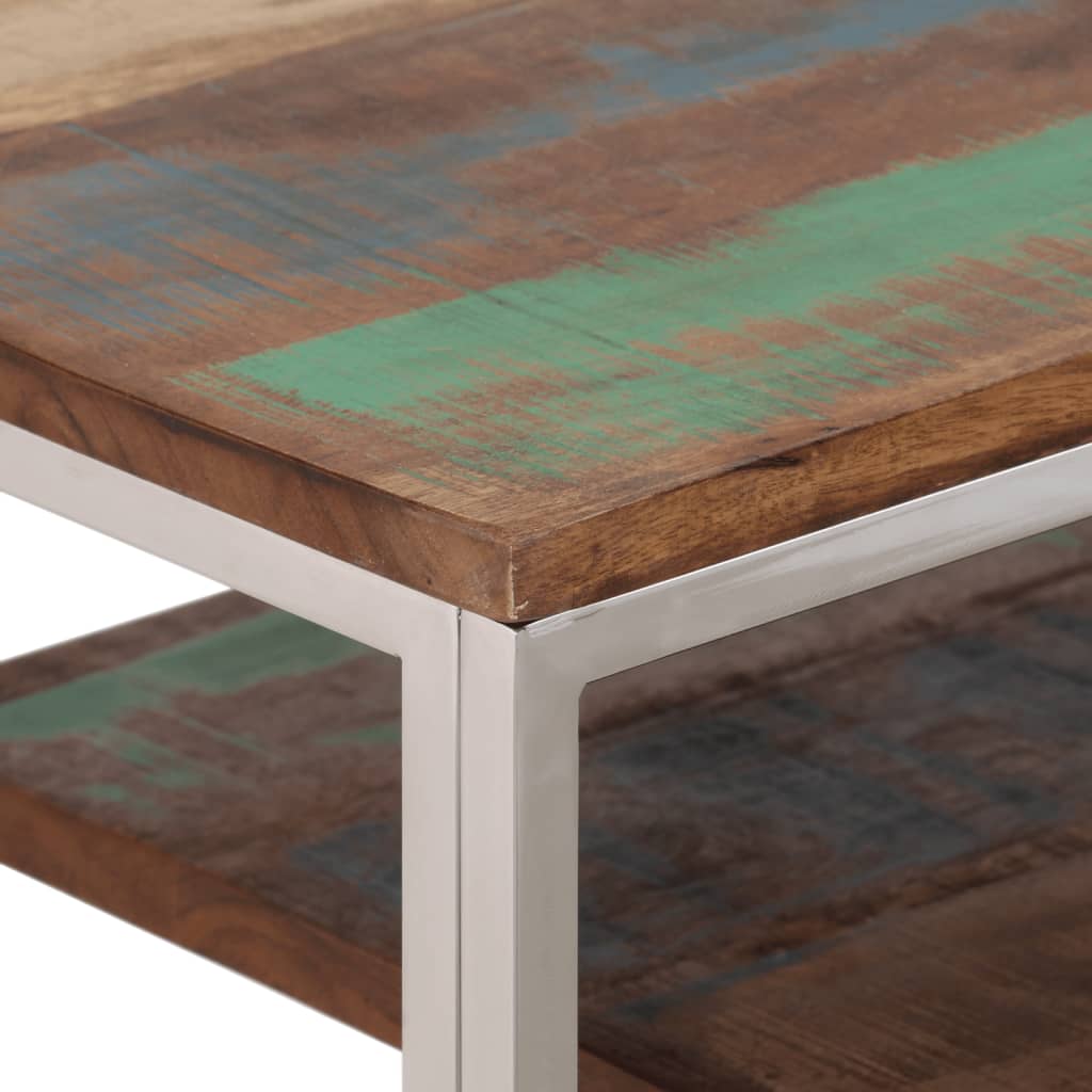 Table murale en acier inoxydable dormeur massif en bois argenté