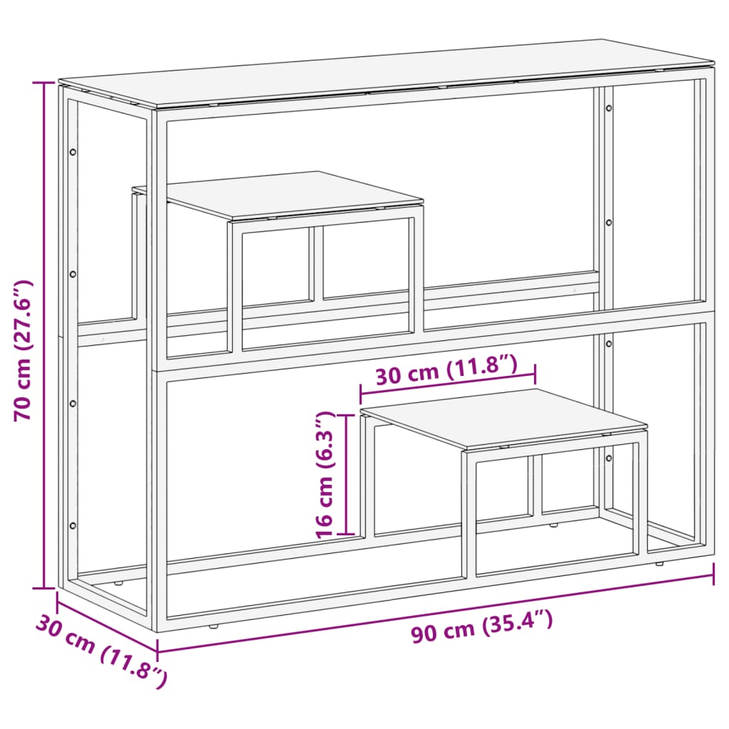 Wandtafel roestvrij staal massief bielshout