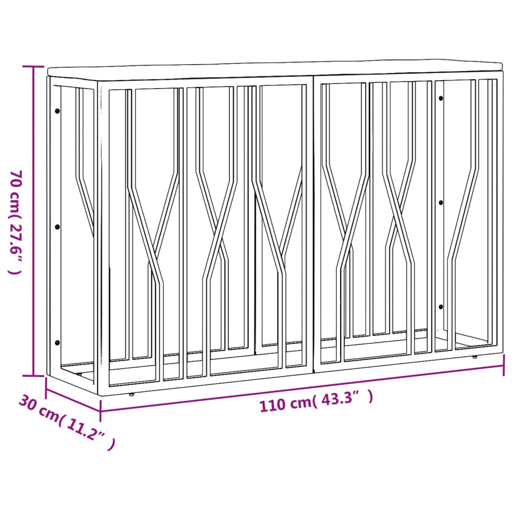 Wandtafel roestvrij staal massief acaciahout