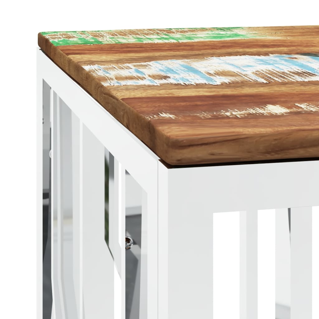 Table basse inox bois massif recyclé